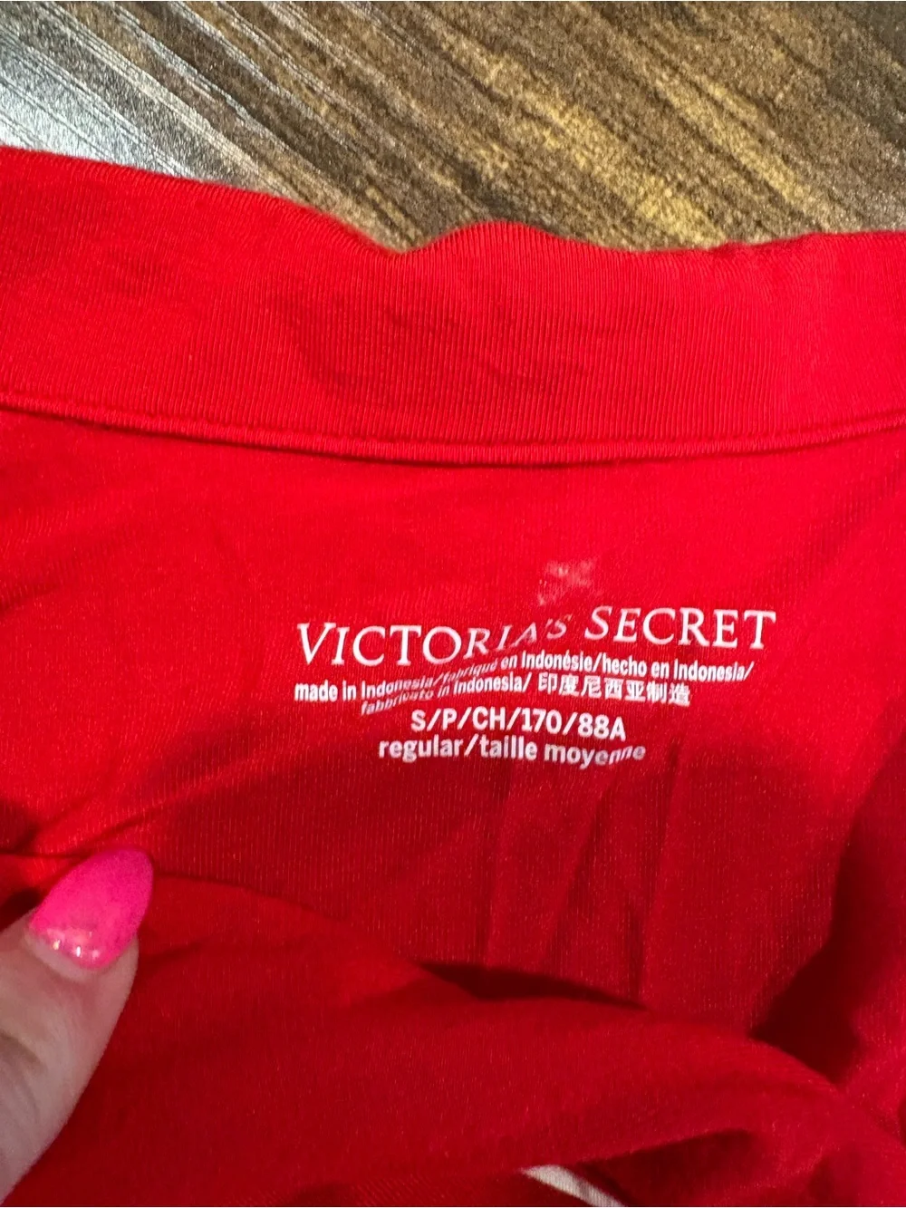 Victoria's Secret Red Pajama Set with White Piping